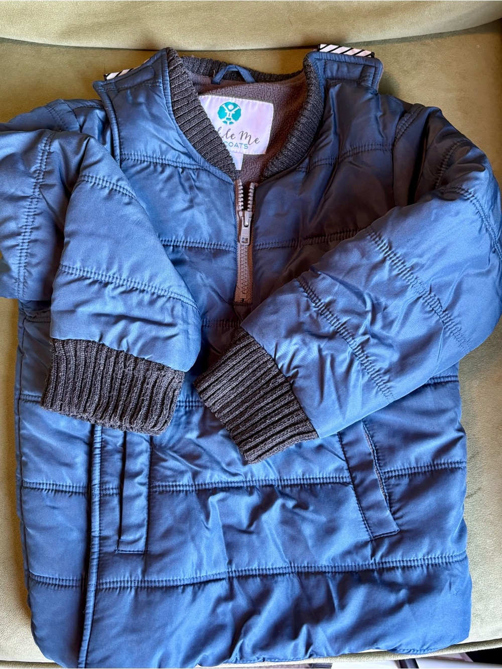 Kids Navy Quilted Puffer Jacket by Buckle 4T